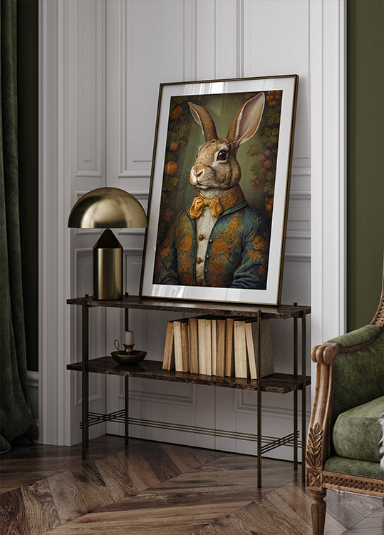 Regal Rabbit Portrait Poster