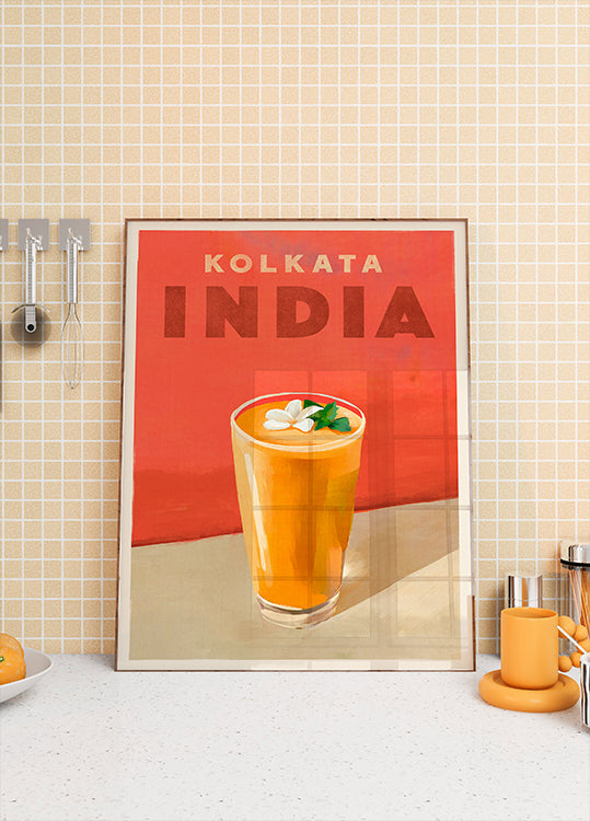 Travel Poster Cocktail Kolkata India Poster