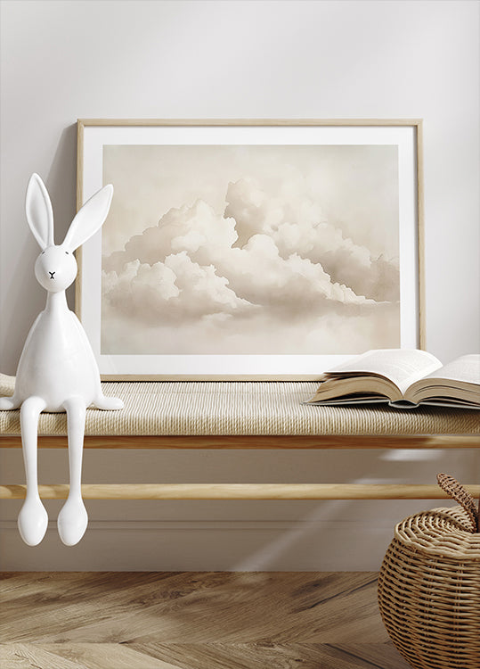 Neutral Cloudscape Watercolor Poster