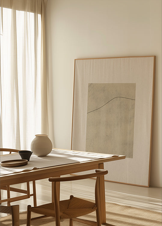 Line on Whispered Beige Poster