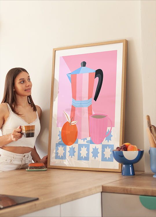Still Life with Moka Pot Poster