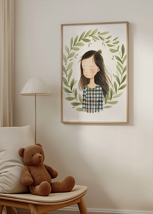 Peaceful Girl Illustration Poster
