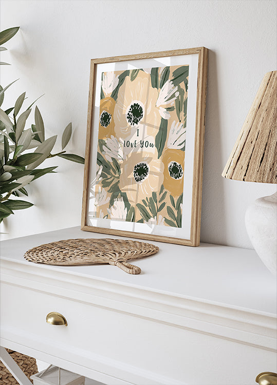 Floral Love Note Poster