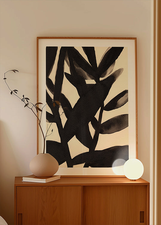 Branches in Black and Beige II Poster