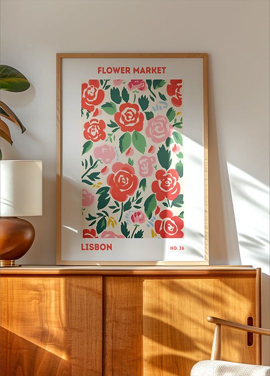Flower Market Lisbon Poster