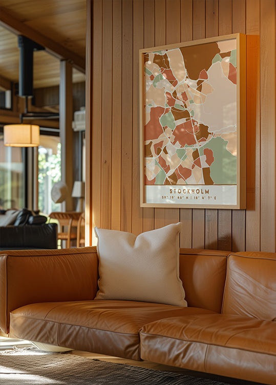 Black Maps Earth Tones 83 Poster