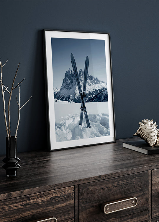 Crossed Skis Poster