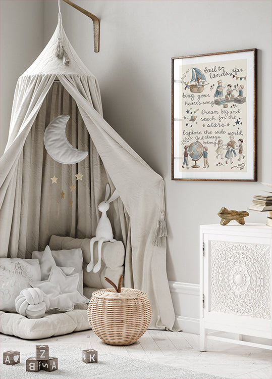 Dream Big Kids Illustration Poster