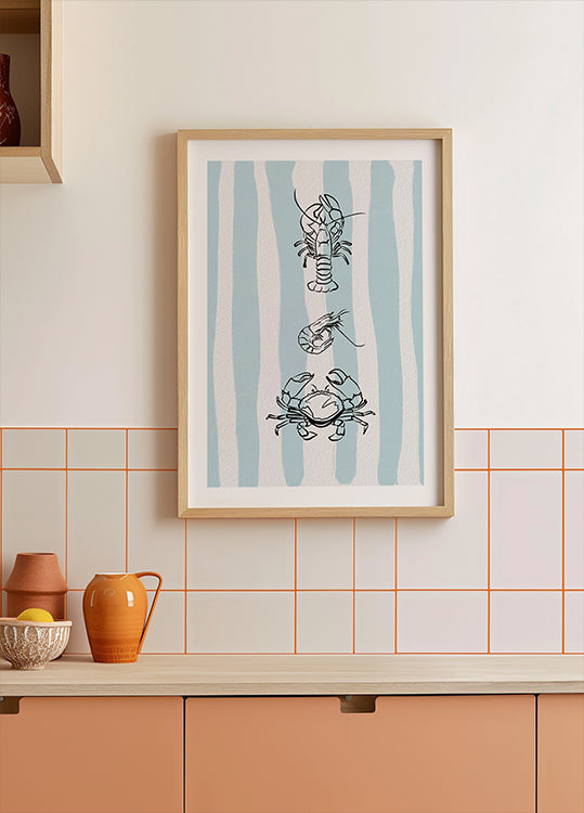 Lobster Shrimp Crab Poster