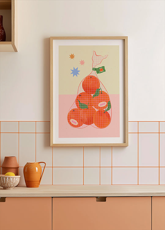 Fresh and Ripe Oranges Poster