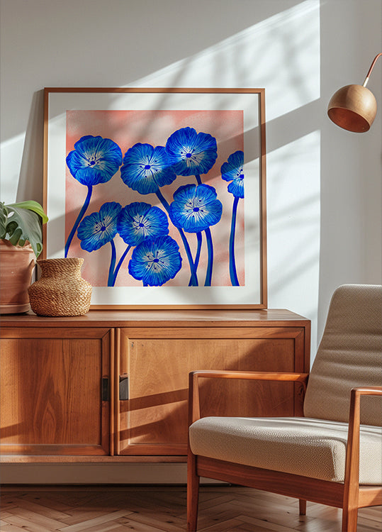 Indigo Blooms Poster