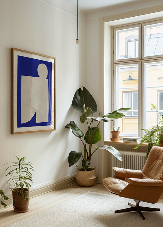 Blue and white art 2 Poster