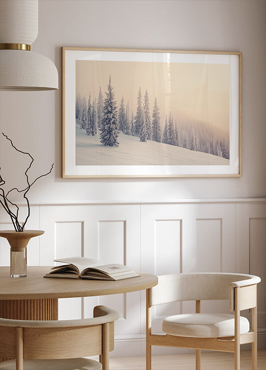 Winter Landscape Snowy Pines Poster