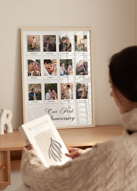 Couple Memories, Polaroid Style Photo Collage Poster
