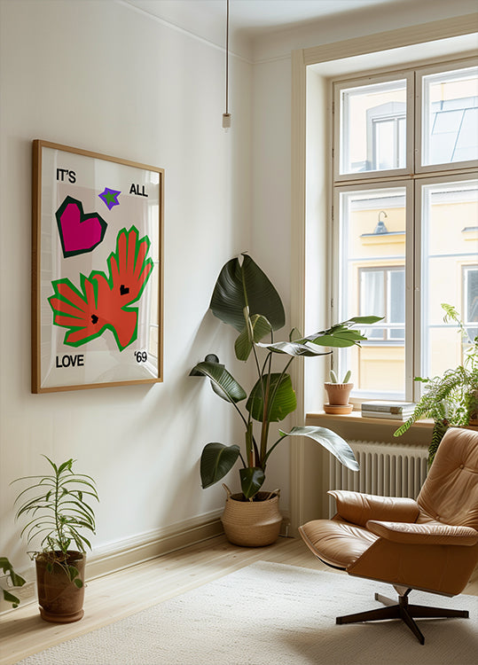 It's All Love '69 Bird Orange Poster