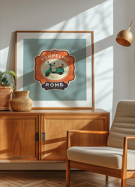 Hotel Pompelmo Rome Travel Poster