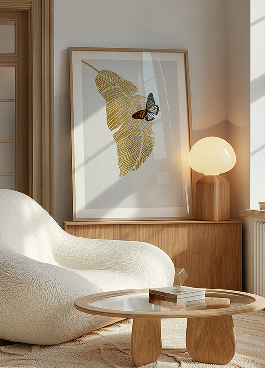 Butterfly & Palm Leaf Poster