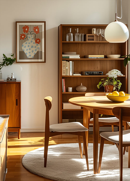 Vintage floral pottery Poster