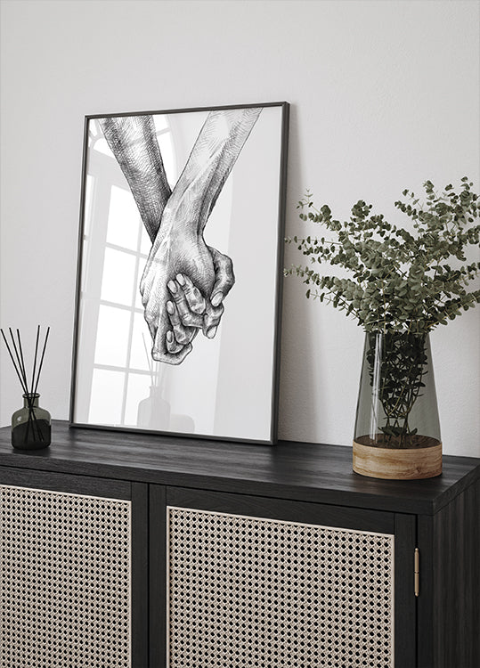Holding Hands Sketch Poster