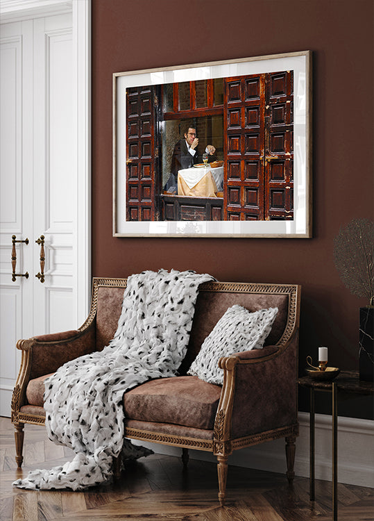 Lonely Man Dinner in Madrid Latin Quarter Poster