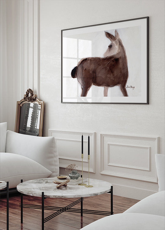 Deer On Creekside Lane Poster