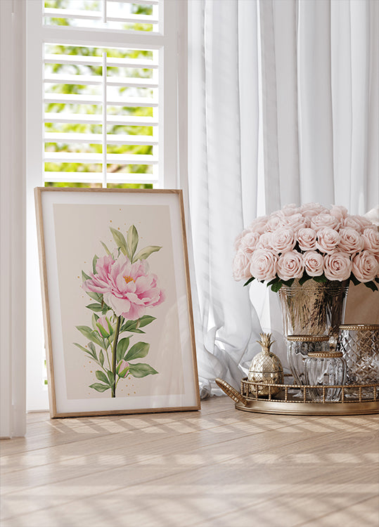 Blooming Peony Poster