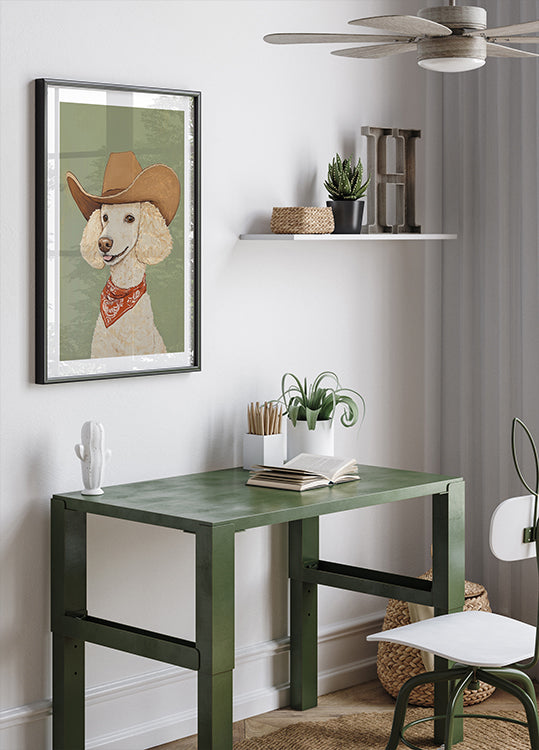 Cowboy Poodle Dog Poster