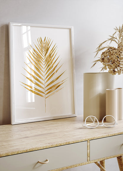 Gold Palm Leaf Poster