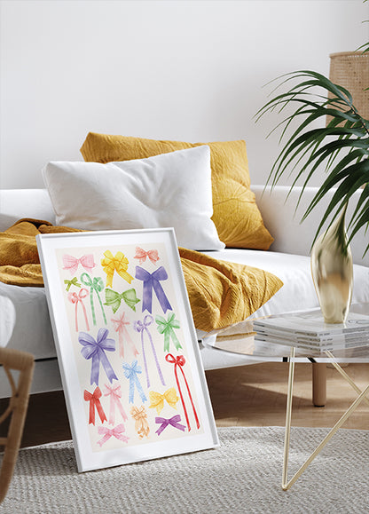 Colorful Ribbons, Bow Collection Illustration Poster