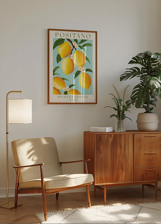 Positano Lemons, Amalfi Coast Citrus Poster