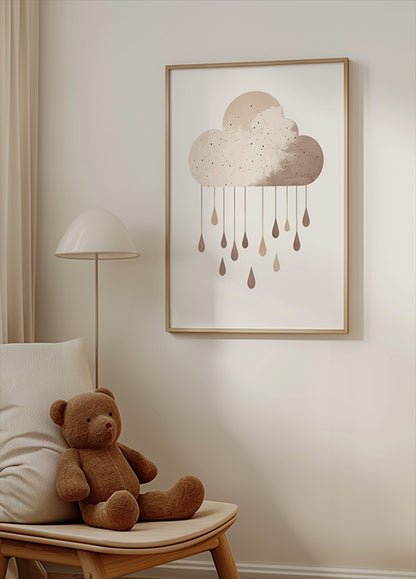 Minimalist Rainy Cloud Poster