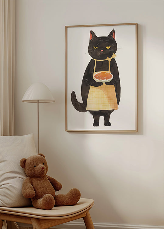 Black Cat Baker Poster