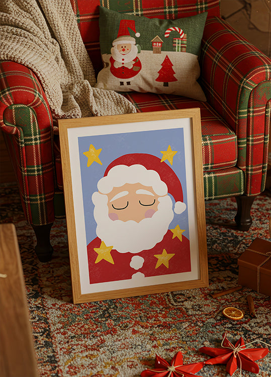 Santa Claus with Stars Poster
