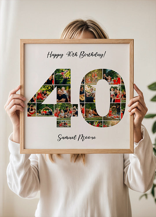 40th Birthday Photo Collage Personal Poster