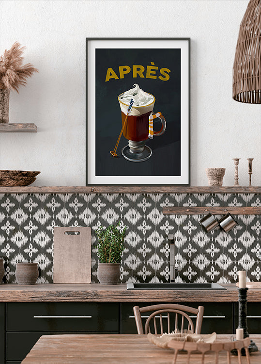 Apres Hot Cocoa Cocktail Ski Art Poster