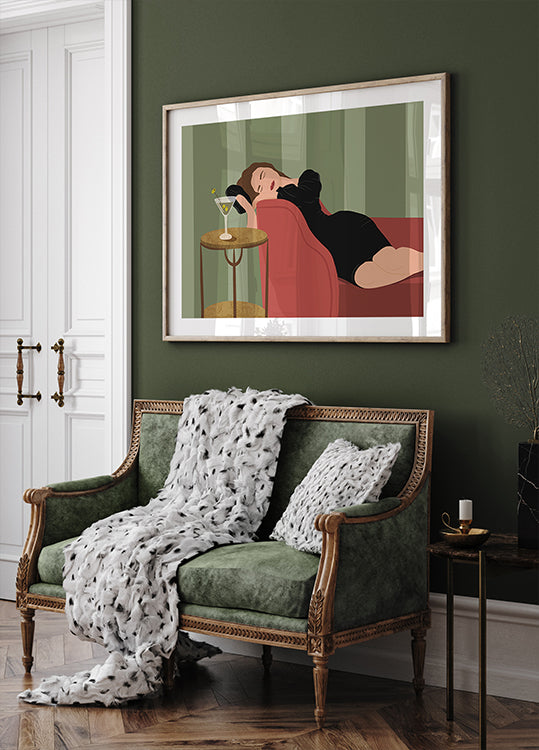 Woman with Martini Poster