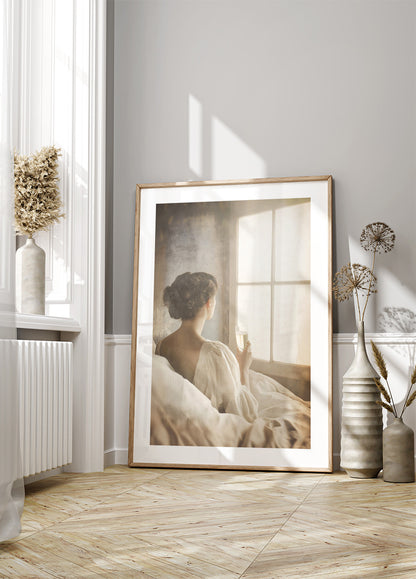 Moments of Stillness – Woman With Champagne Poster