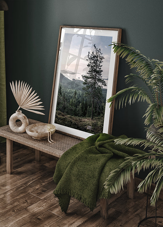 Nordic Forest and Lake View Poster
