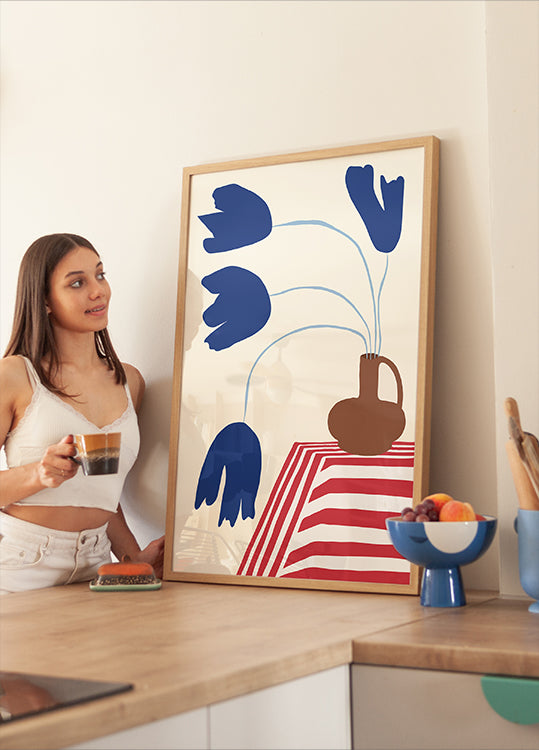 Still Life Flower Pottery Poster