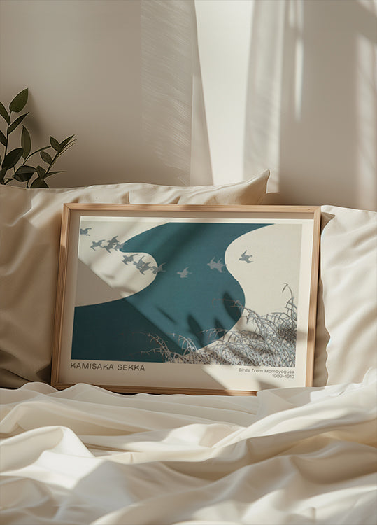 Birds from Momoyogusa, Japanese minimalist nature Poster