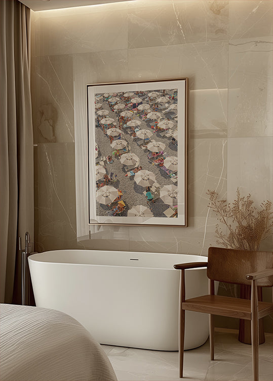 Amalfi Beach Umbrellas Poster