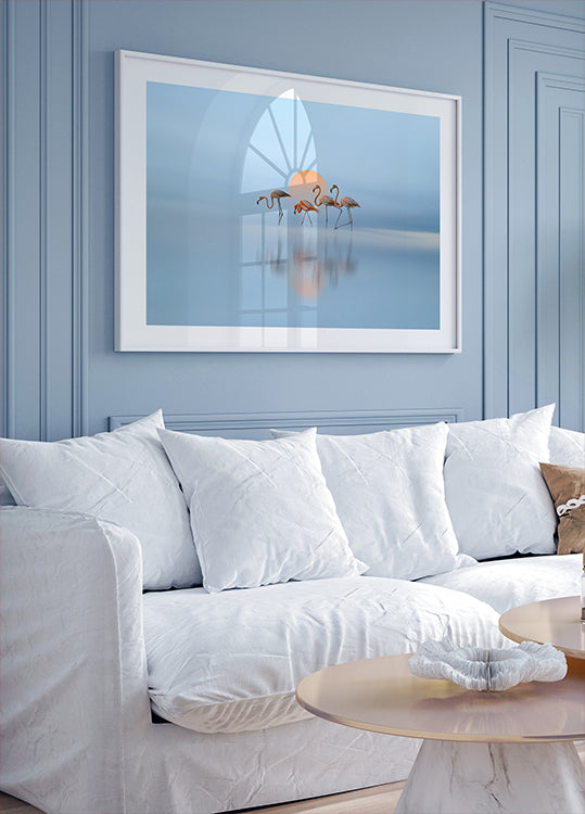 Flamingo in haven Poster