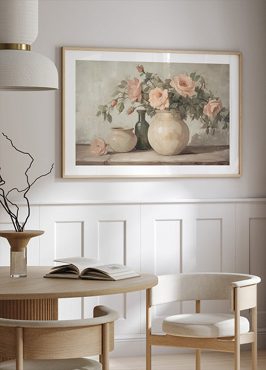 Flower in Vase Painting Poster