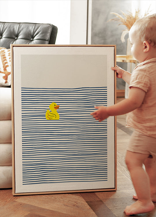 Yellow Duck Afloat  Poster
