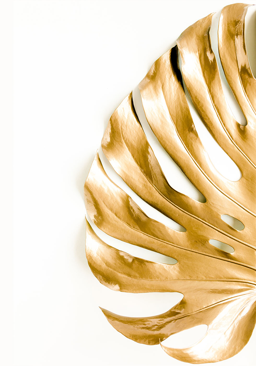 Gold Monstera Leaf Poster