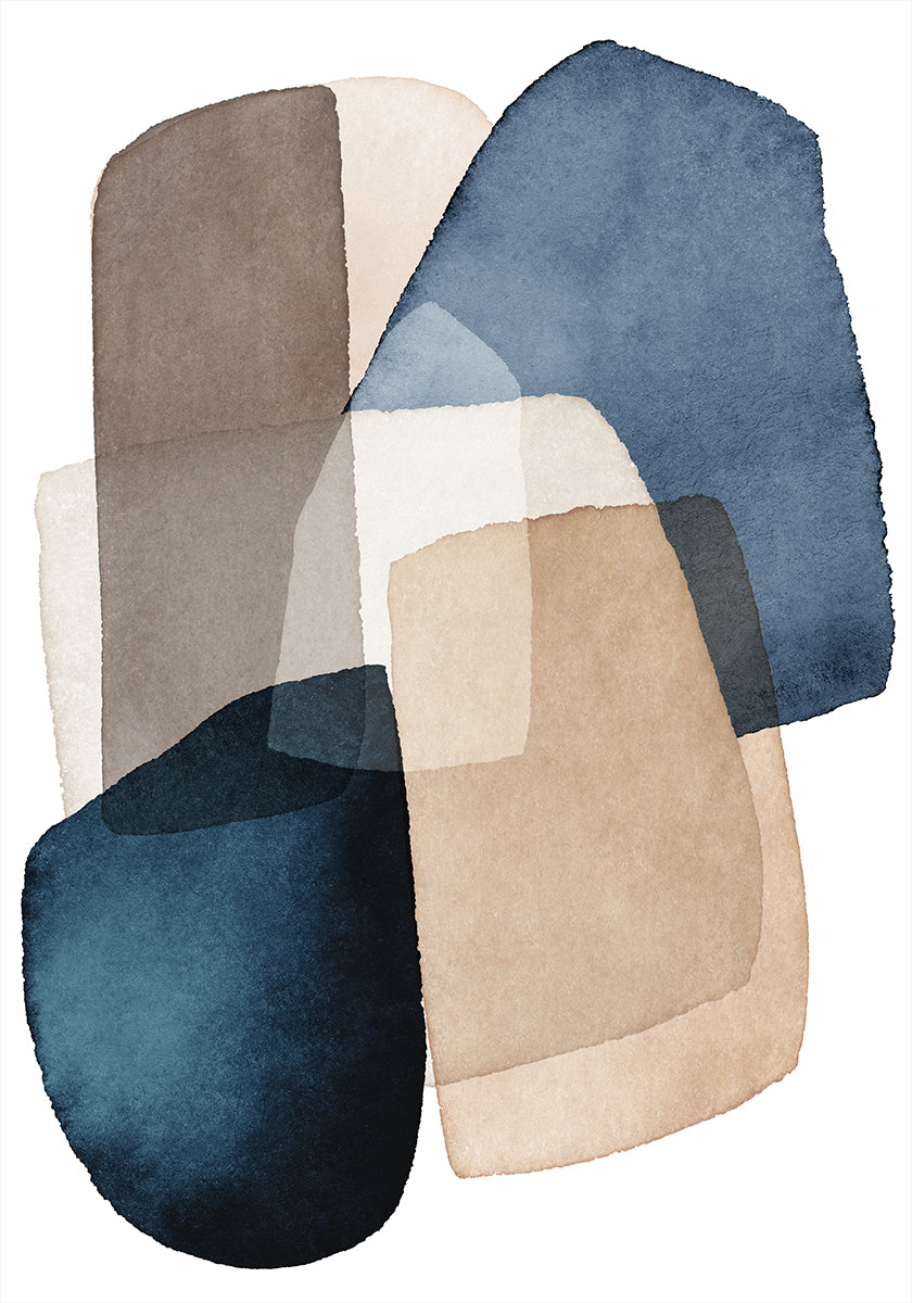 Blue Brown Blocks Poster