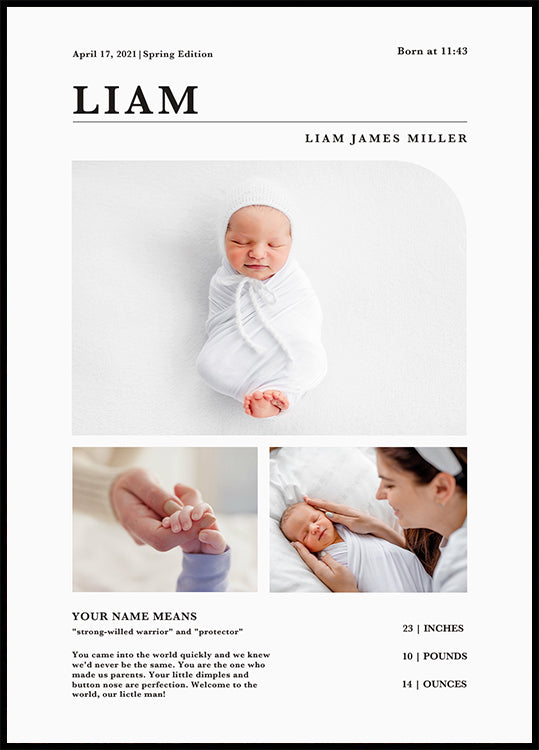 Newborn Birth Announcement Poster