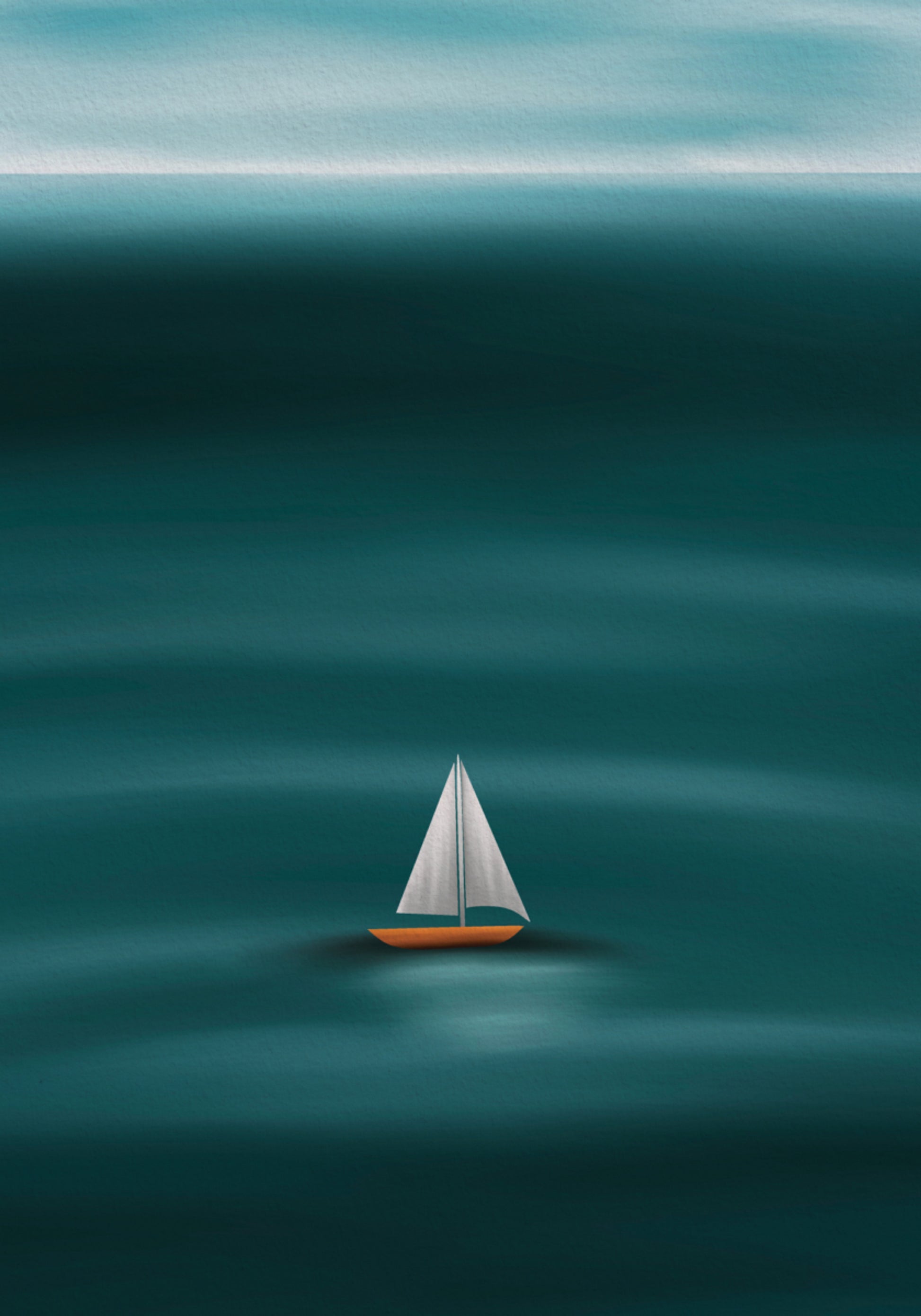 Solitary Sailboat Sea