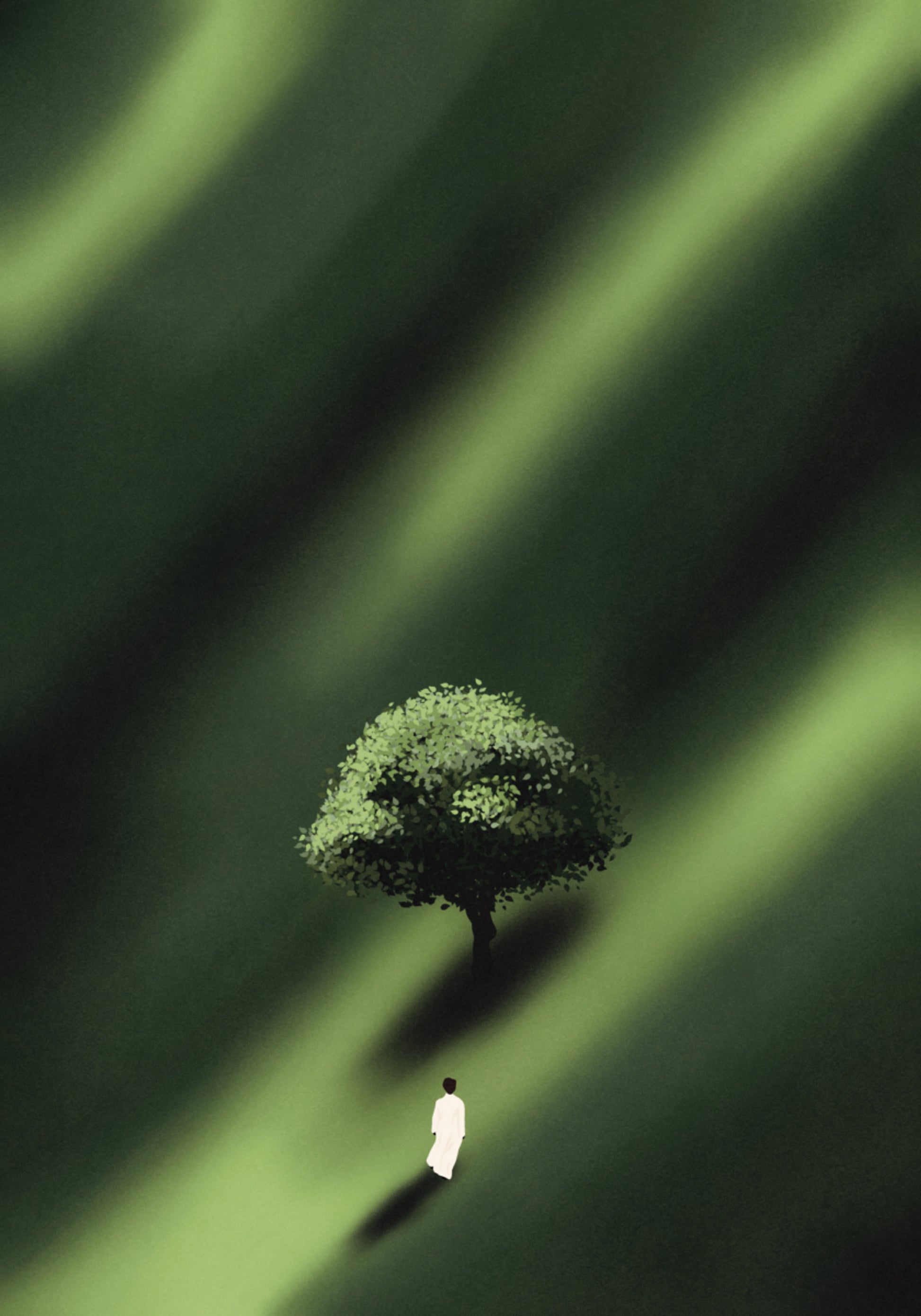 Lone Figure Green Path