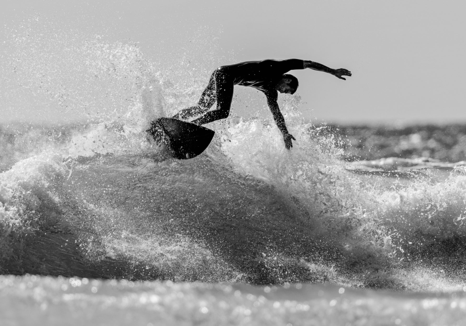 Surfer Riding Ocean Wave